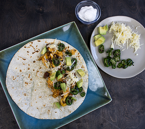 Breakfast Burritos with Roasted Jalapeno Peppers