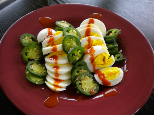 Jalapeno Peppers and Hard Boiled Eggs Recipe