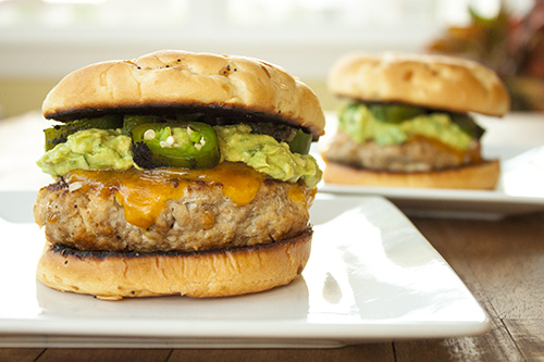 Guacamole Burger with Roasted Jalapeno Peppers Recipe