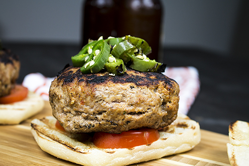 Turkey Burgers Stuffed with Roasted Peppers and Goat Cheese Recipe