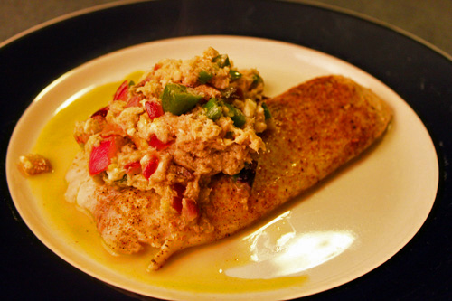 Tilapia with Jalapeno-Crab Topping Recipe
